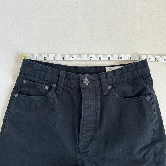 Rag & Bone Black Denim 100% Organic Cotton Maya High-Rise Straight Size 25x29 - Picture 4 of 12